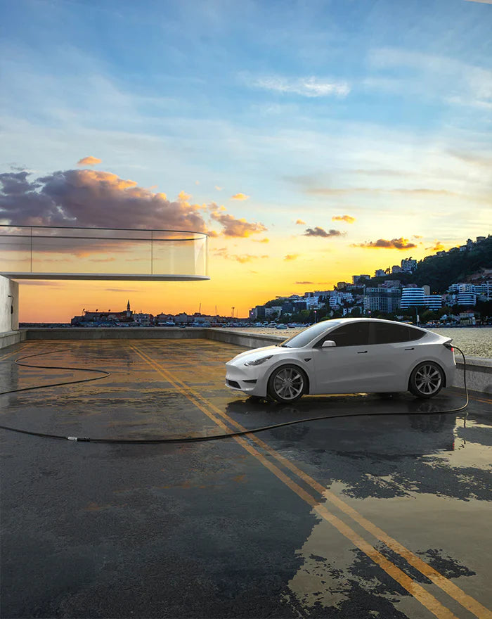 Charging in Shared Parking Lots with a Tesla Extension Cord