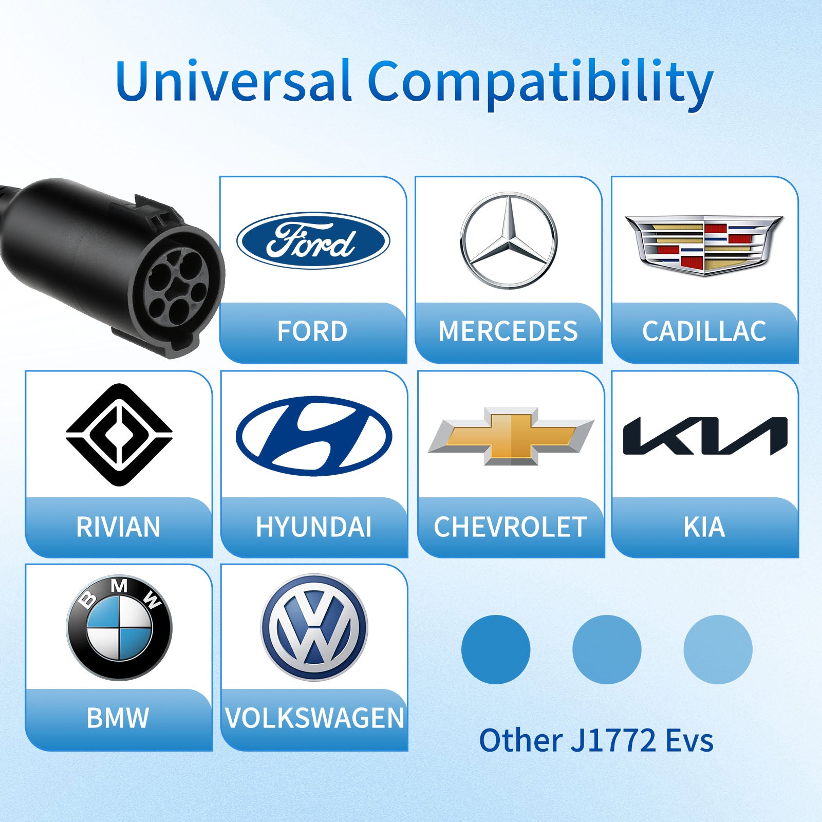 32A 21FT J1772 EV Extension Cable, Level 2 EV Charger Extension Cord, Heavy-Duty 240V EV Extension Cable for Fast Charging (21FT)