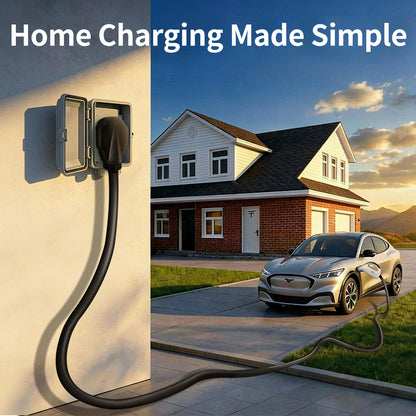 25FT Level 2 EV Charger 32A 240V – 7.68kW Fast J1772 Portable Charger for Home & Travel, NEMA 14-50 Plug, Compatible with SAE J1772 EVs (Non-Tesla)