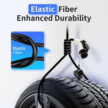 J1772 Extension Cord 21FT – 50A 240V Level 2 EV Charging Cable, UL Certified, IP55 Weatherproof