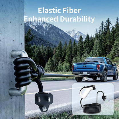 25FT Level 1 EV Charger 16A 120V – Portable J1772 Charger for Home Use, NEMA 5-15 Plug, Compatible with SAE J1772 EVs (Non-Tesla)